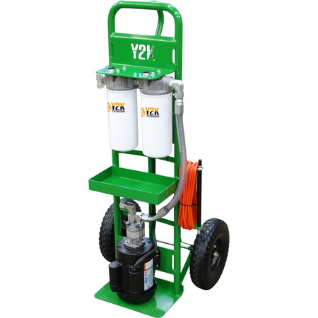 Y2K Filtration Hydraulic Oil Drum Filter Cart, 25 Micron DCMWR255SHSQ40R4